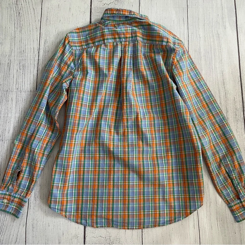 Ralph Lauren Blue, Green & Orange Plaid Long Sleeve Button Down size L (14-16)